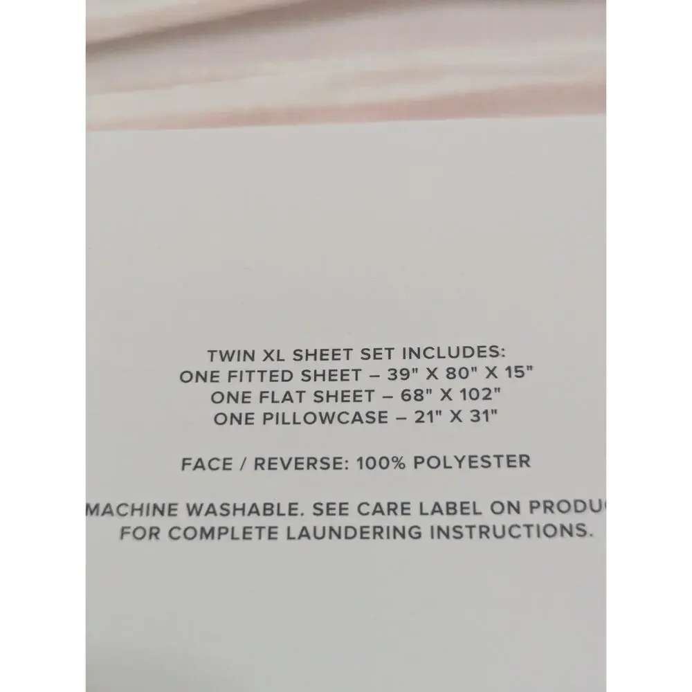 New UGG FIORELLA Twin XL Bedding Sheet Set Rosewater Haven New Oekotex